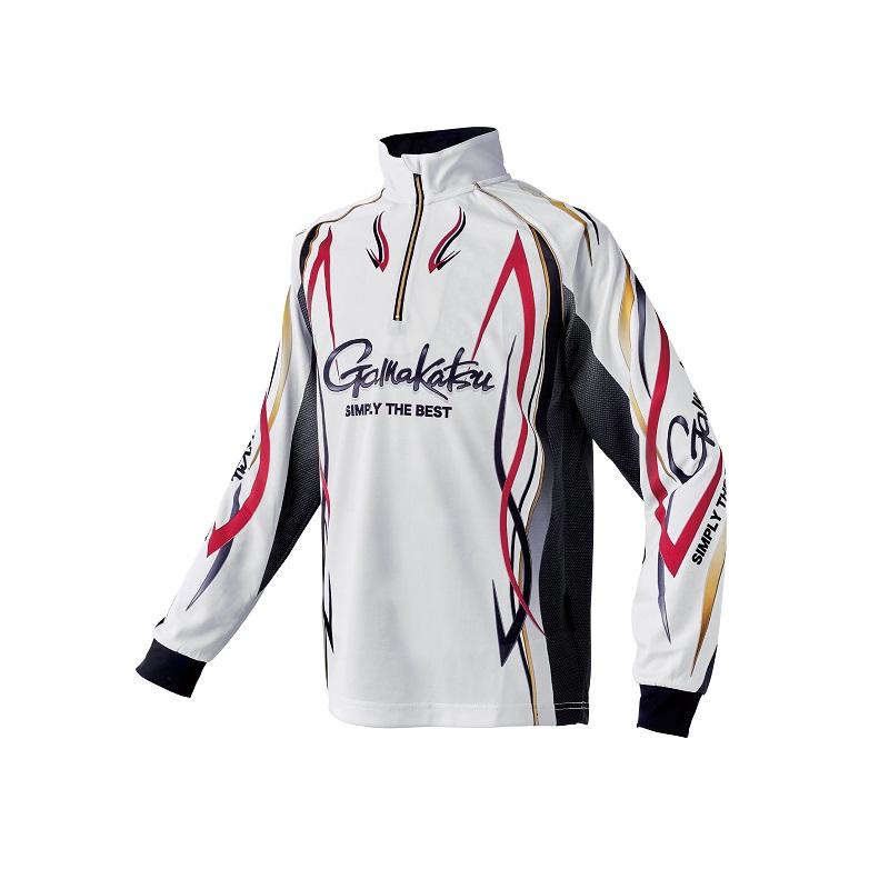 がまかつ フィッシングウェア GM3734 2WAYプリントジップシャツ (長袖)  L  ホワイト Gamakatsu（がまかつ） GM3734 2WAYプリントジップシャツ (長袖