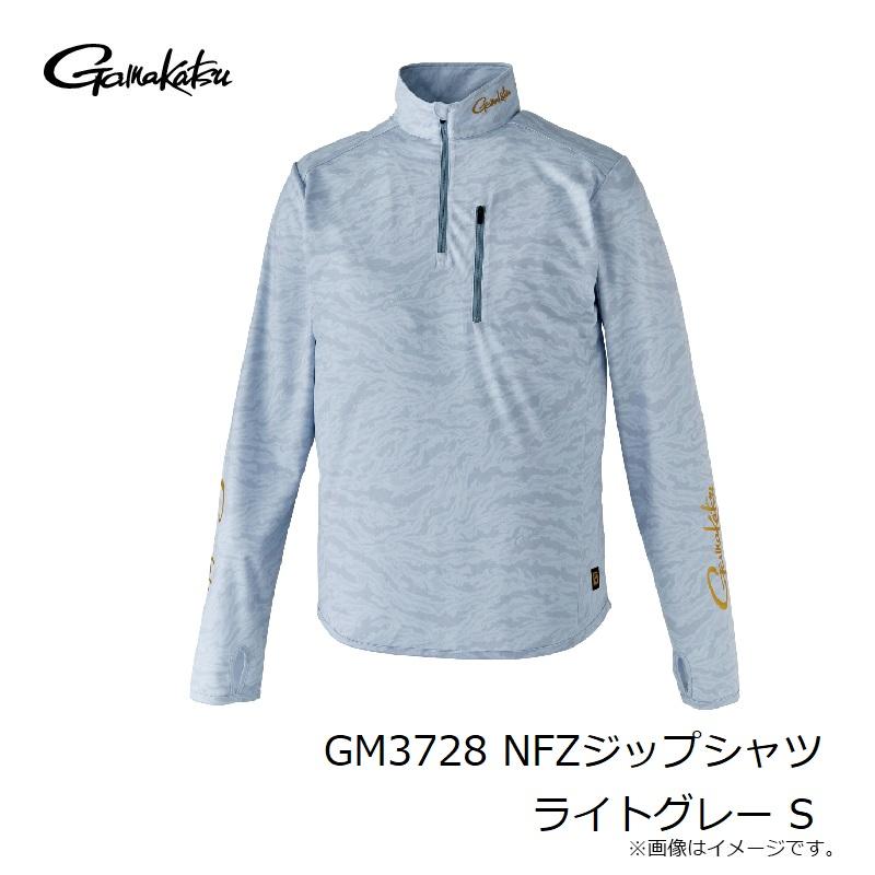 Gamakatsu（がまかつ） GM3728 NFZジップシャツ ライトグレー S : 釣具