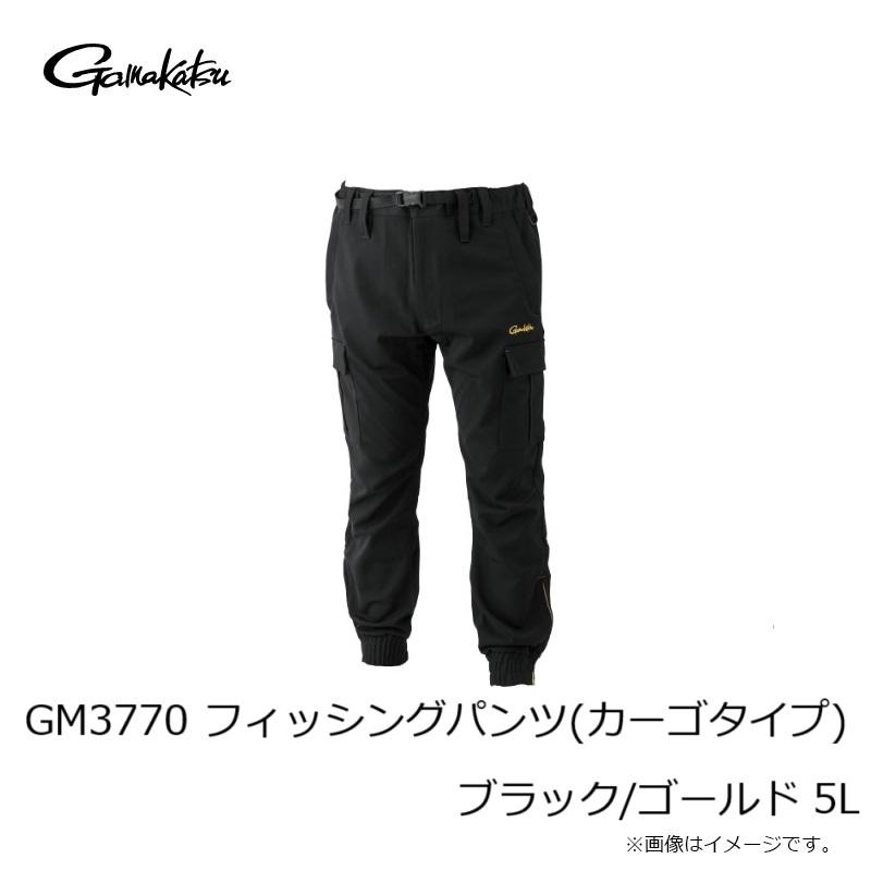 がまかつ　GM3770 フィッシングパンツ(カーゴタイプ) ブラック/ゴールド 5L_2
