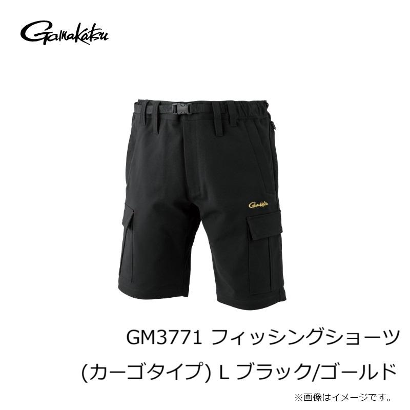 がまかつ　GM3771 フィッシングショーツ (カーゴタイプ) L ブラック/ゴールド L_2