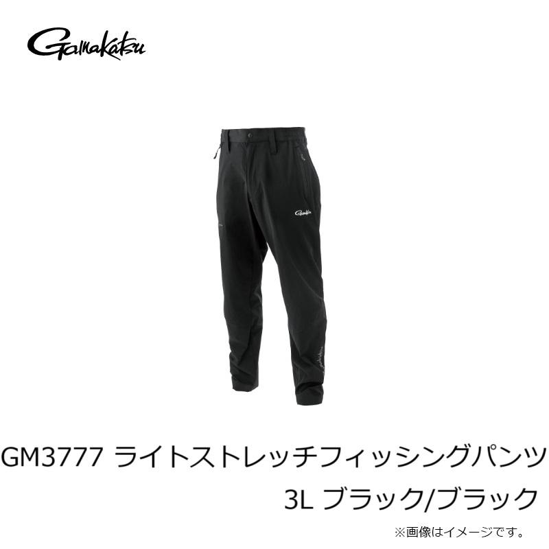 がまかつ GM3777 ライトストレッチフィッシングパンツ 3L ブラック/ブラックの画像