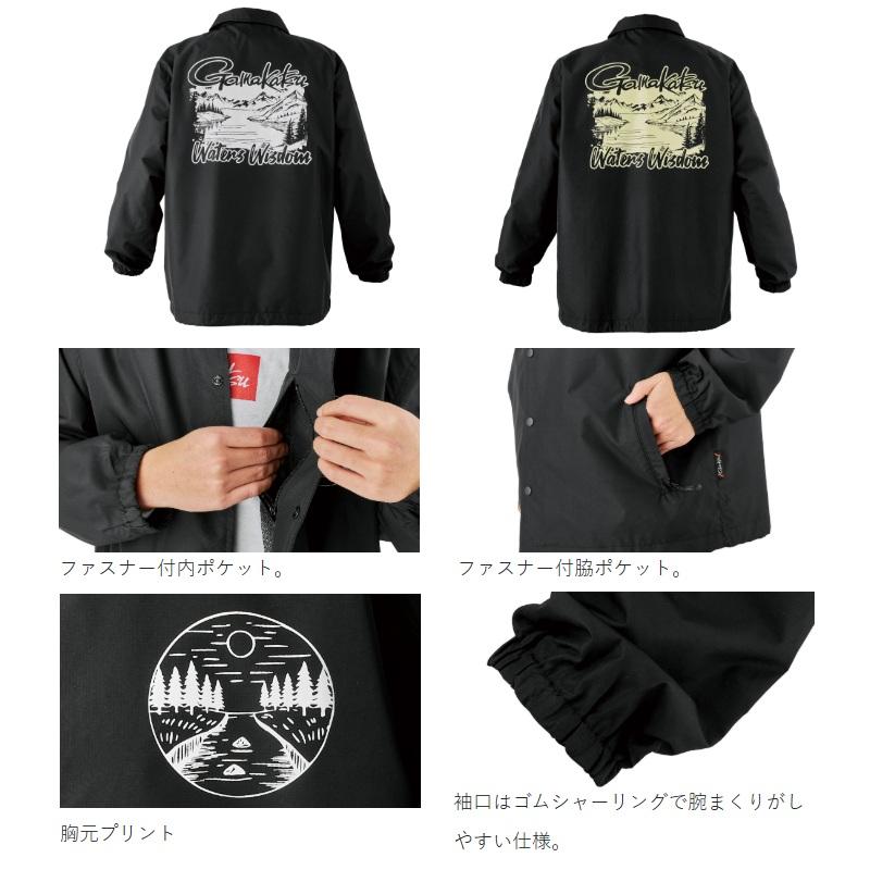 がまかつ GM3793 コーチジャケット ブラック/ベージュ M-Lの画像