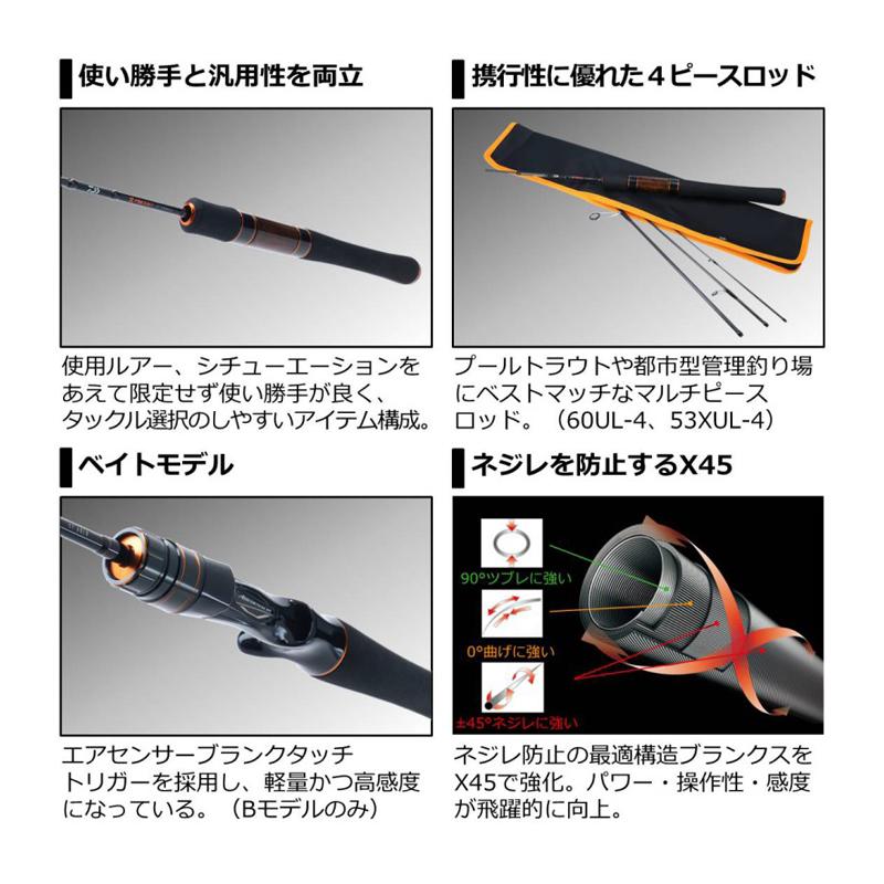 DAIWA - ダイワ  プレッソ　ST53XUL-4 DAIWA（釣り） ダイワ プレッソST 53XUL-4 / トラウトロッド