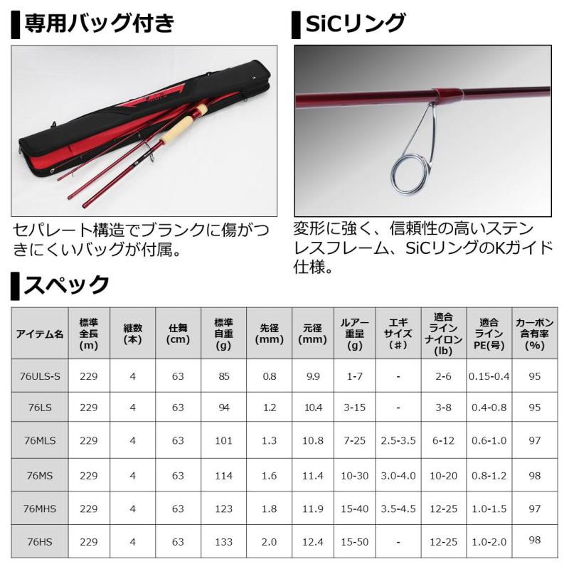ダイワ 7 1/2 セブンハーフ 76LS パックロッド ダイワ 7 1/2 （セブンハーフ）76LS : 釣具のFTO ヤフー店