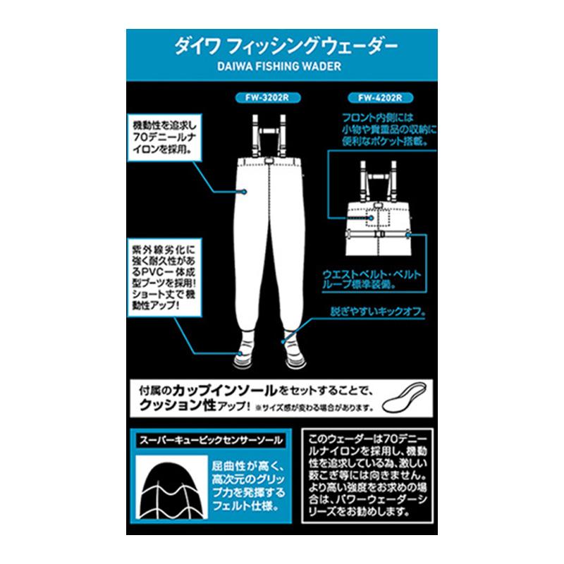ダイワ 防水非透湿ウェーダー FW-4202R ダイワフィッシングウェーダー (チェストハイ型)  M  スラッシュグレー DAIWA（ダイワ） FW-4202R フィッシングウェーダー(チェストハイ