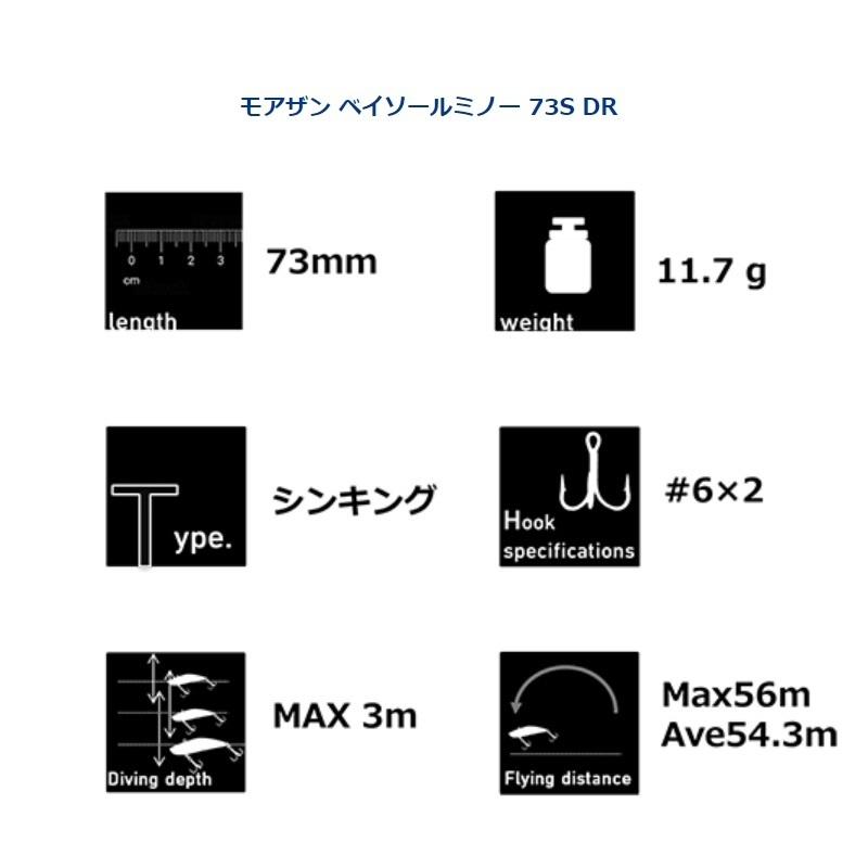 ダイワ　モアザン ベイソールミノー 73SDR ハッピーレモン｜yfto2｜05