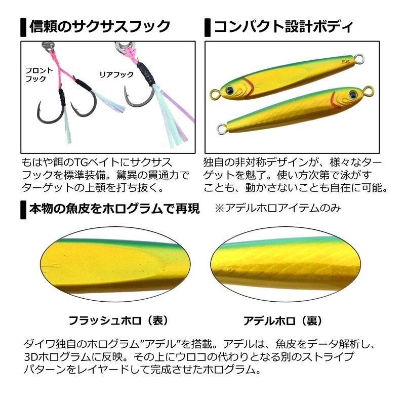 ダイワ Tgベイト Slj 60g アデルフラッシュケイムラフルグリーン メタルジグ スーパーライトジギング ついに入荷