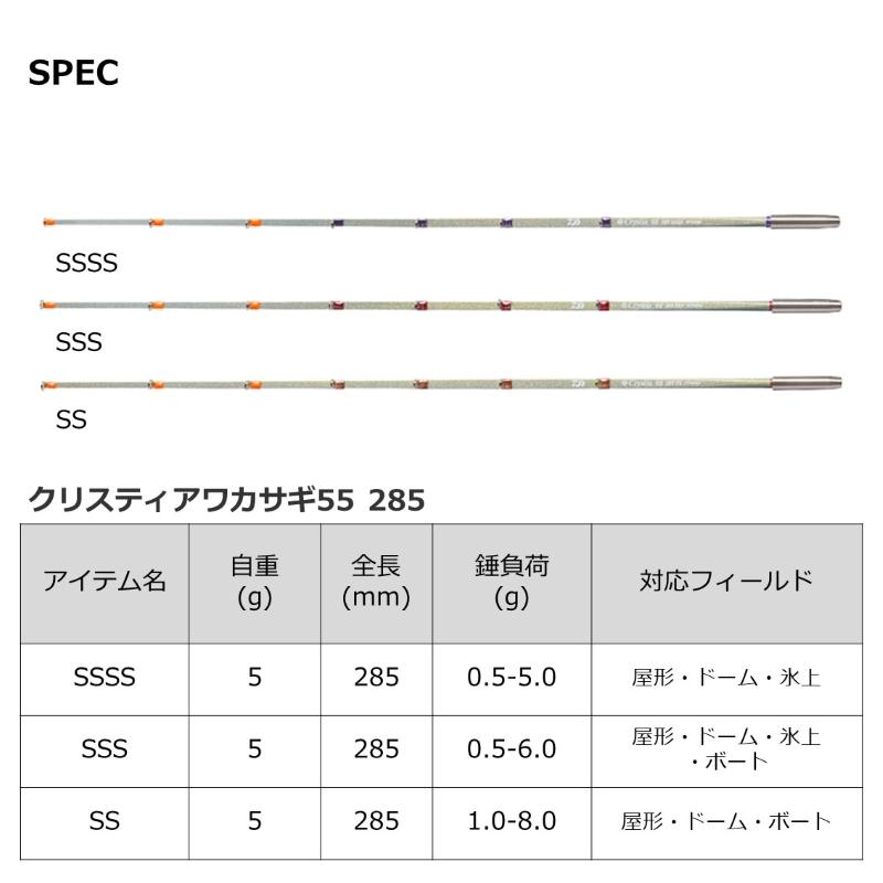 DAIWA（ダイワ） クリスティア ワカサギ 55 285 SSS : 釣具のFTO