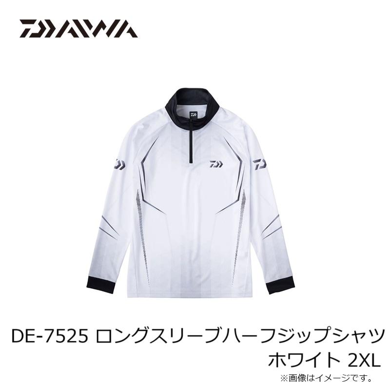 節約 ダイワ DE-7525 ロングスリーブハーフジップシャツ ホワイト 2XL