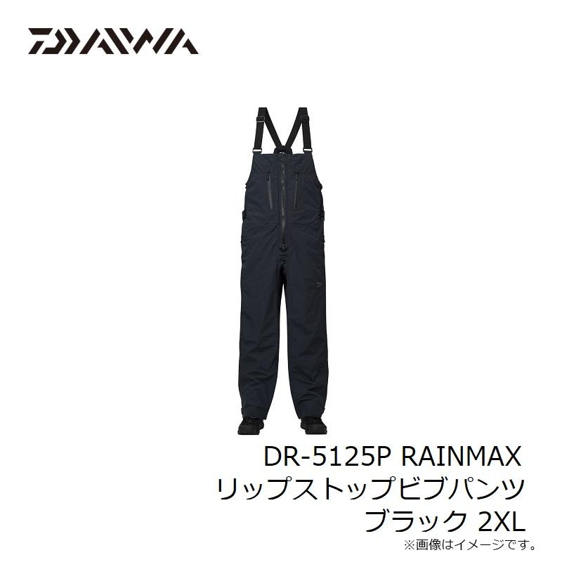 DR-5125P daiwa RAINMAX リップストップビブパンツ DAIWA（ダイワ） DR-5125P RAINMAX リップストップビブパンツ ブラック
