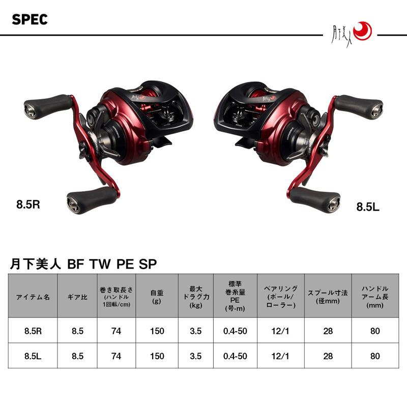 DAIWA（ダイワ） 26月下美人 BF TW 8.5L PE SPECIAL / ベイトリール 左