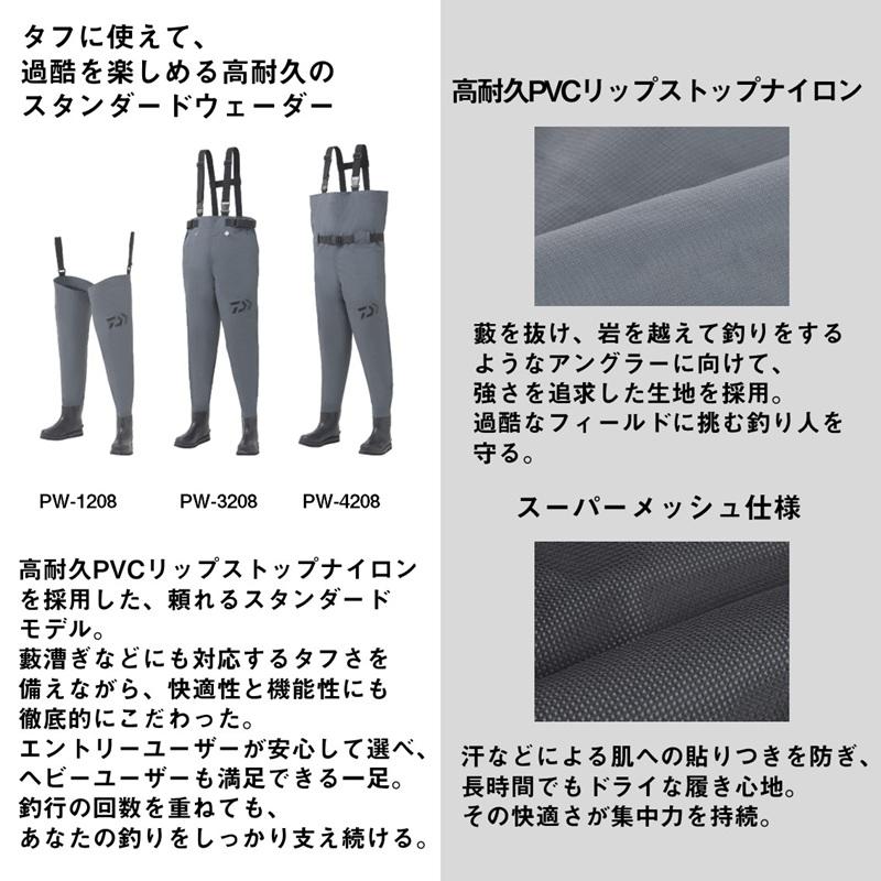 受付終了 DAIWA（ダイワ） PW-3208 パワーウェーダー (フェルトソール) グレー