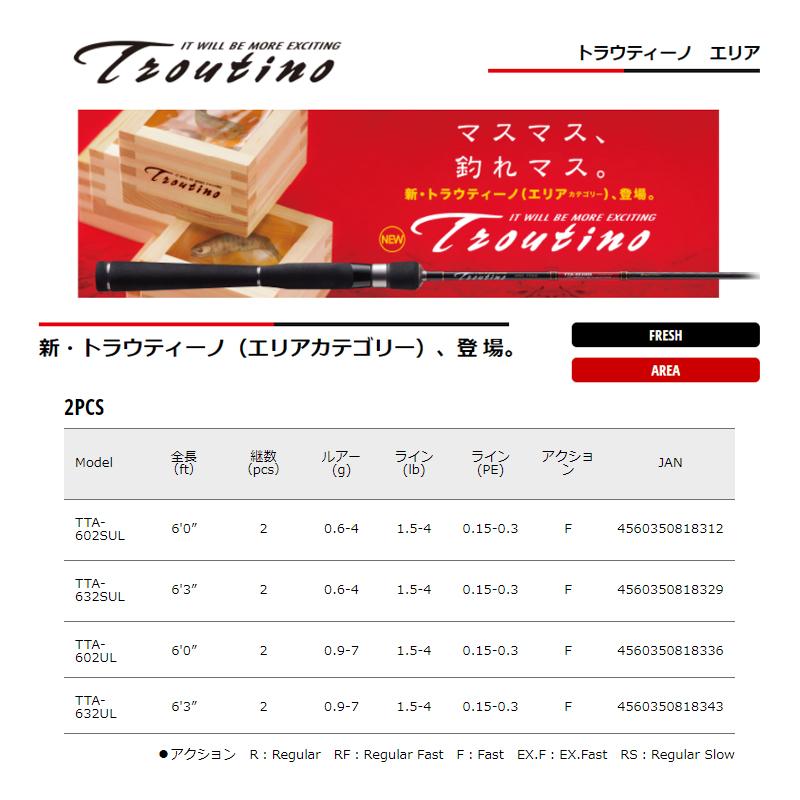 Major Craft メジャークラフト トラウティーノ エリア TTA-632SUL