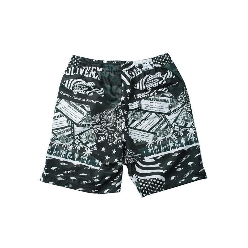 O.S.P OSP O.S.P×bassmania総柄ハイブリッドショーツ オリーブ M