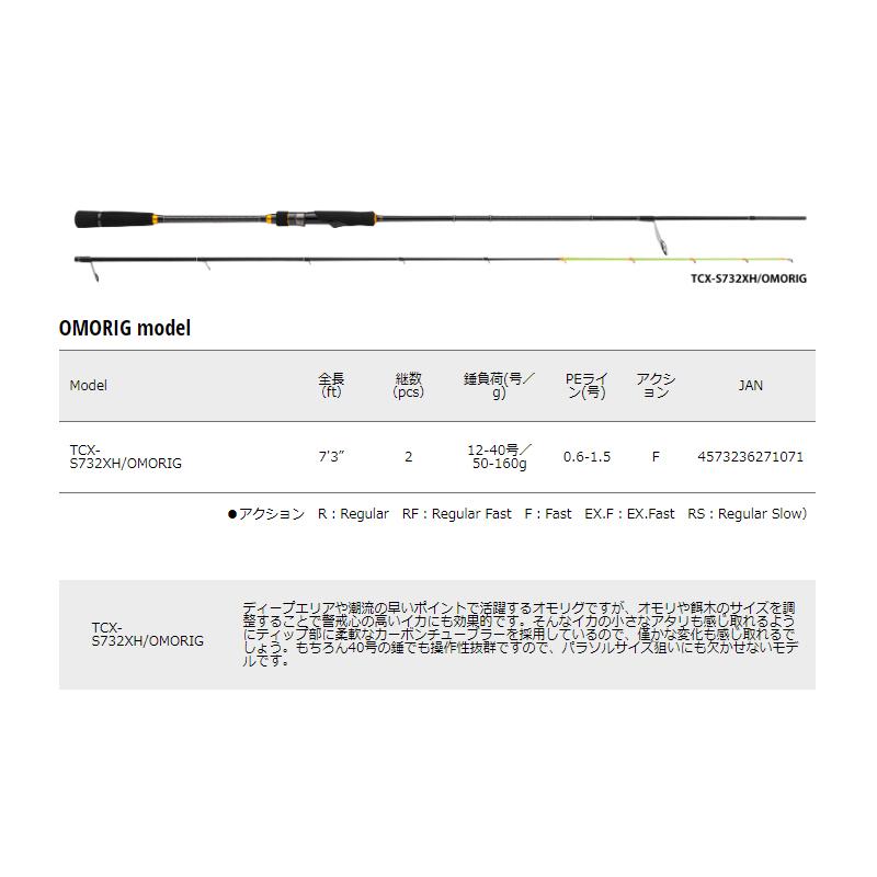 メジャークラフト トリプルクロス オモリグモデル TCX-S732XH/OMORIG