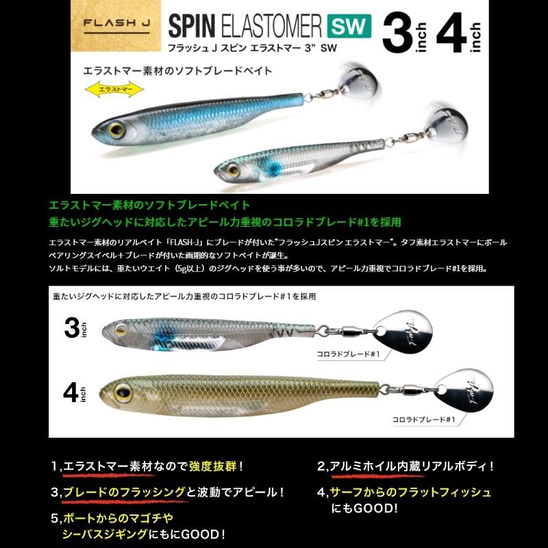 フィッシュアロー フラッシュJスピン エラストマー3インチSW