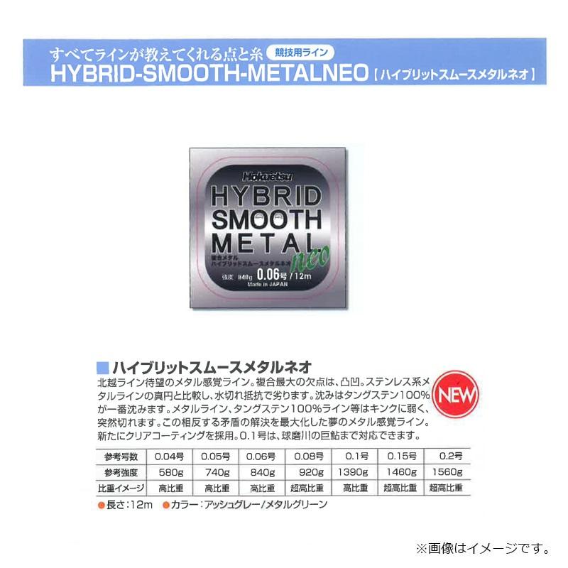 鮎釣り　ホクエツハイブリッドスムースメタル0.05号•0.06号•0.08号 ホクエツ ハイブリッドスムースメタルneo 12m 0.05号 アッシュグレー