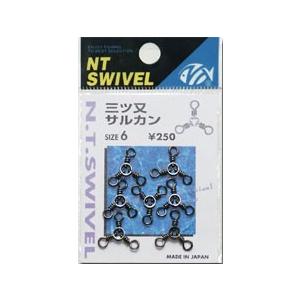 NTスイベル　三又サルカン　黒　6｜yfto2