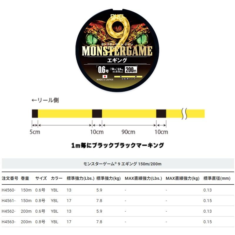 DUEL（デュエル） H4561-YBL モンスターゲーム 9 エギング 150m 0.8号