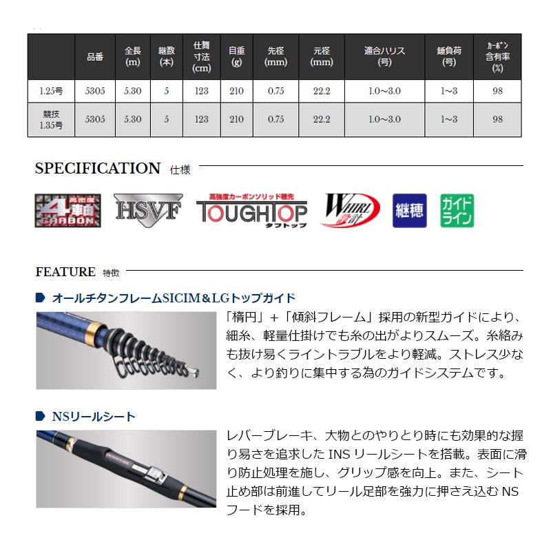 宇崎日新 ZEROSUM X4 口太 競技 1.35号 5305 / ゼロサム磯 磯竿 : 釣具