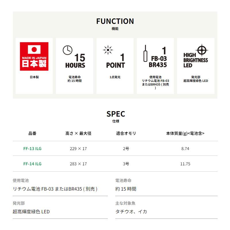冨士灯器 FF-13I LG 超高輝度電子ウキ 2号 緑 : 釣具のFTO ヤフー店