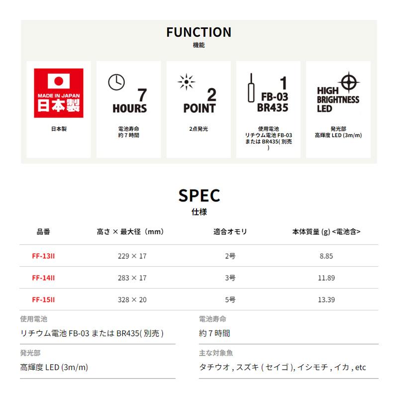 冨士灯器 FF-14II 超高輝度電子ウキ 2点発光 3号 : 釣具のFTO ヤフー店