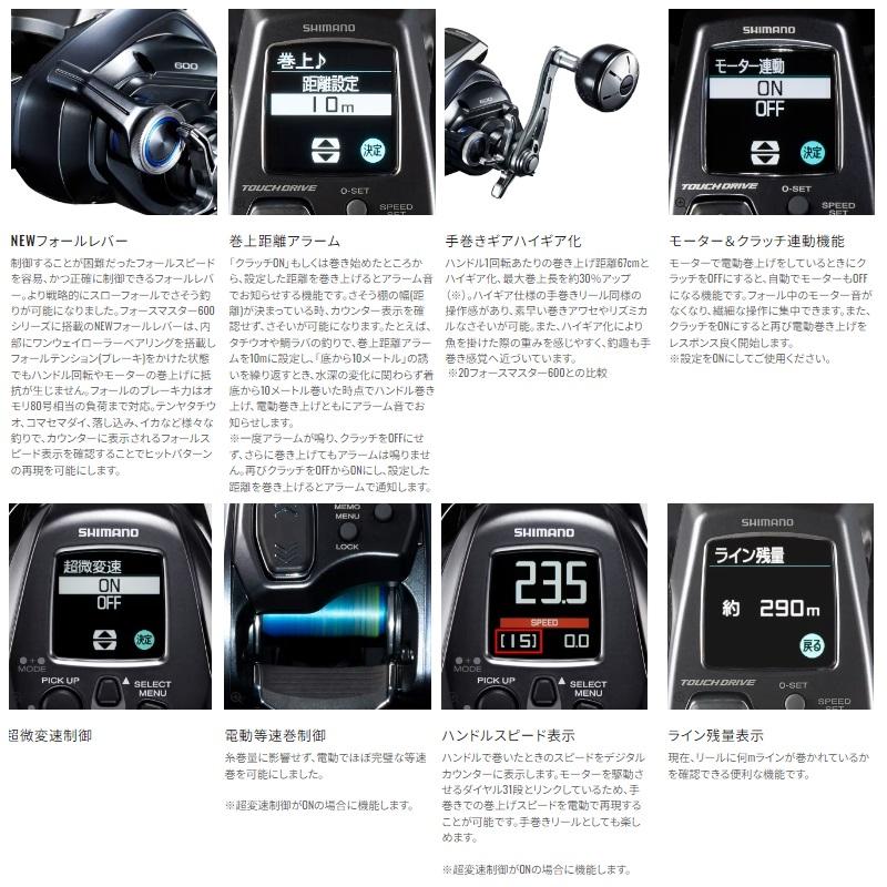 シマノ　23 フォースマスター 601DH　/電動リール ダブルハンドル 左巻｜yfto2｜03