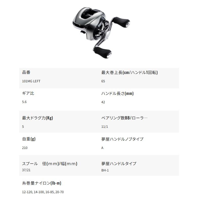 シマノ（SHIMANO） 25アンタレス 101MG LEFT / ベイト リール 左巻