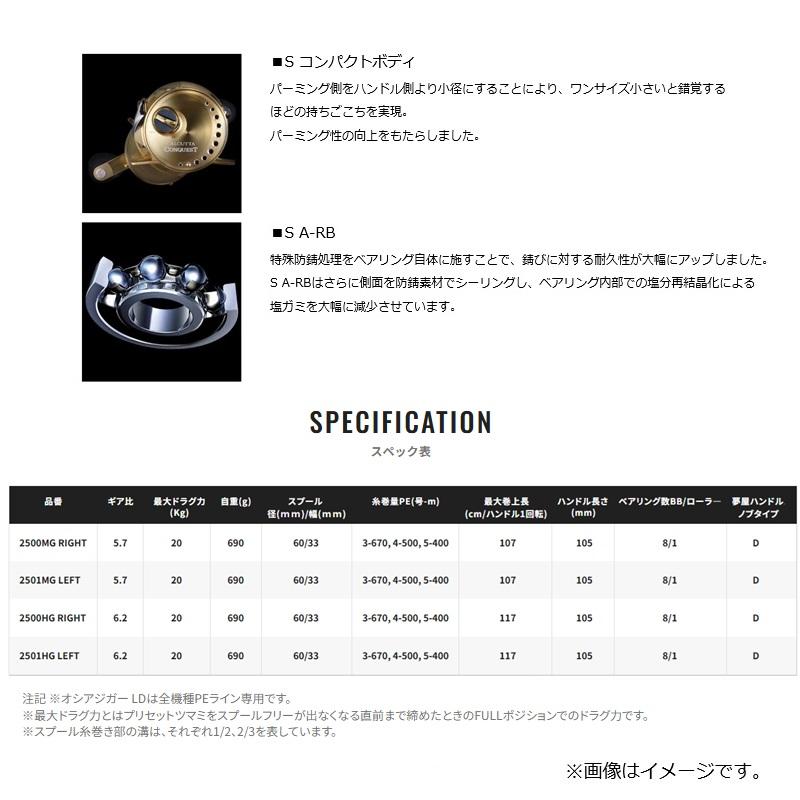 シマノ（SHIMANO） 26オシアジガーLD 2501MG LEFT / ジギング ベイト