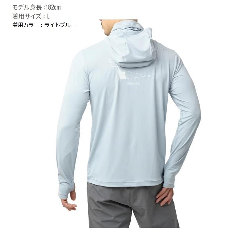 シマノ サンプロテクションフーディーシャツ スカイグレー XL シマノ（SHIMANO） SH-060Y サンプロテクション フーディーシャツ XL