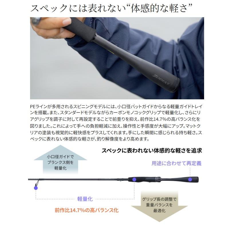 シマノ（SHIMANO） 26ゾディアス 264L-2 / バス スピニング ロッド 2