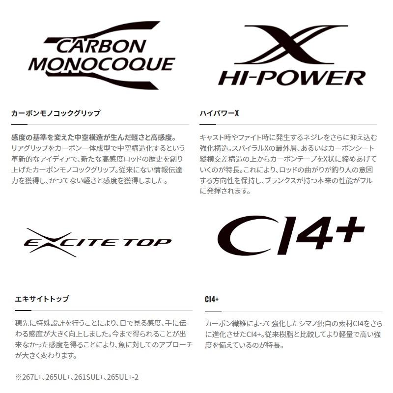 シマノ（SHIMANO） 22エクスプライド 265ML-2 / バス スピニング