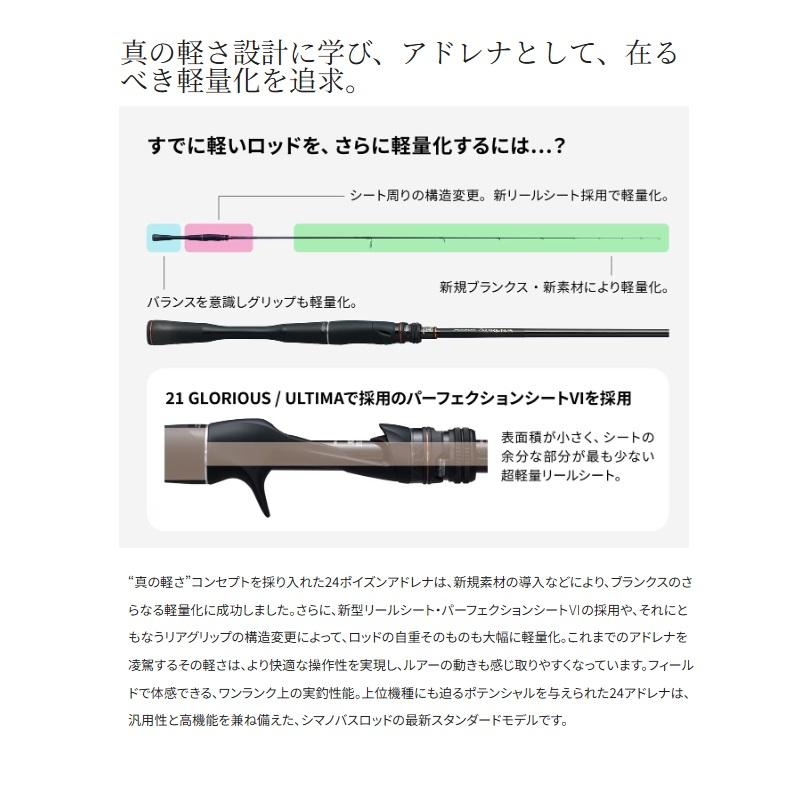 シマノ（SHIMANO） 24ポイズンアドレナ 169XH-SB/2 / ベイト ロッド