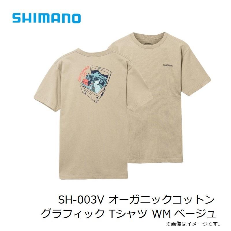 シマノ　SH-003V オーガニックコットン グラフィック Tシャツ WM ベージュ【在庫限り特価】｜yfto2｜05