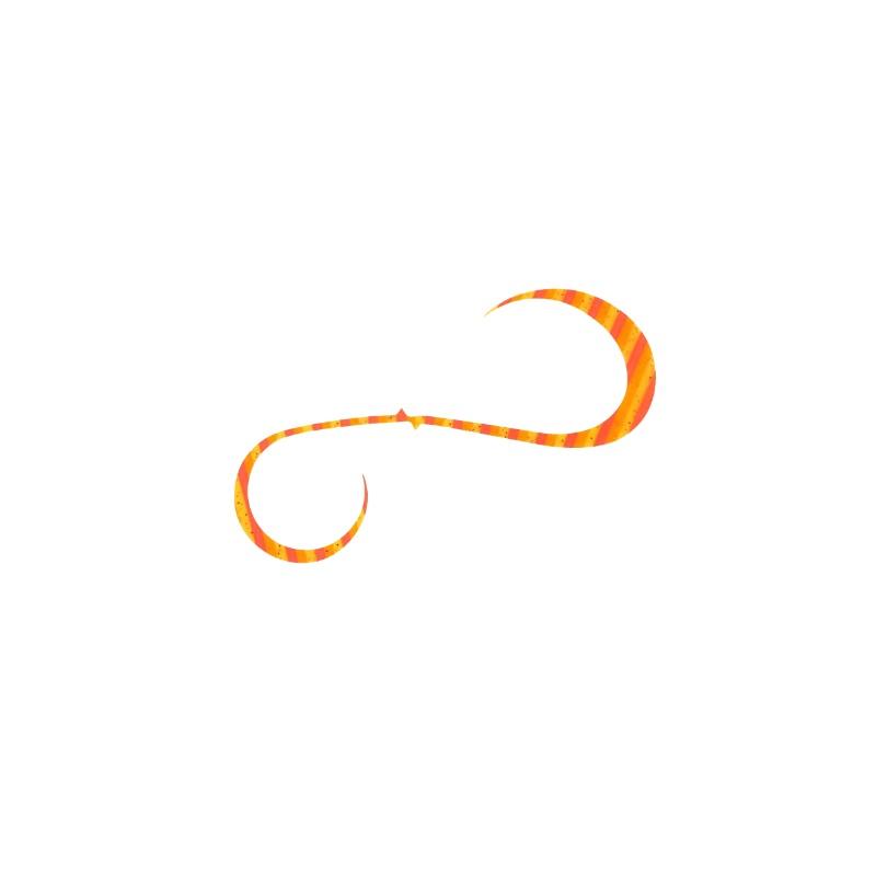 ハヤブサ　SE188 フリースライドカスタムシリコンネクタイバルキーカーリー W 8 トリプルオレンジゼブラ | Hayabusa