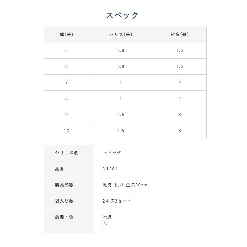 ハヤブサ　NT601 ハゼだぜ 簡単投げ 2本鈎3セット 7-1｜yfto2｜03