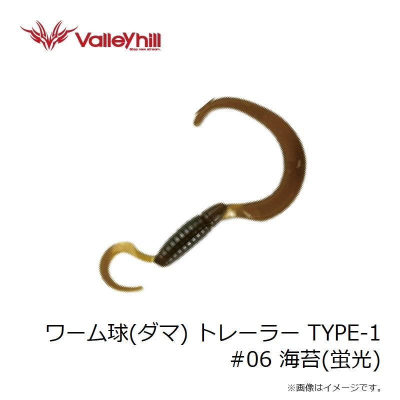 ValleyHill ワーム球 トレーラーワーム 6袋販売 Valleyhill（バレーヒル） ワーム球(ダマ) トレーラー TYPE-1 #06 海苔