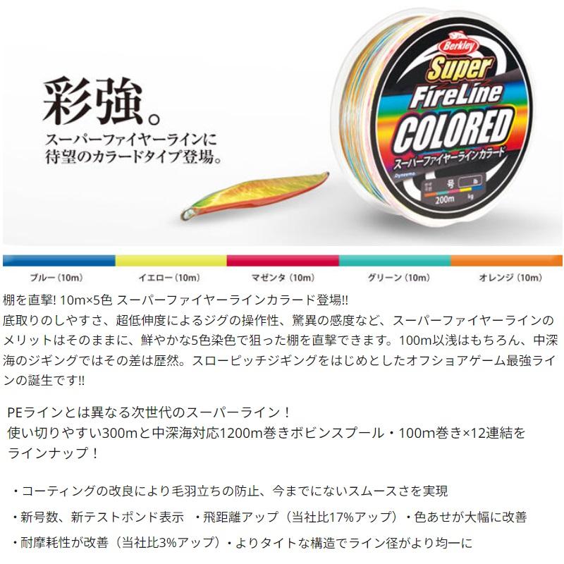 バークレイ スーパーファイヤーライン1.0号 16LB 300M カラード : 釣具