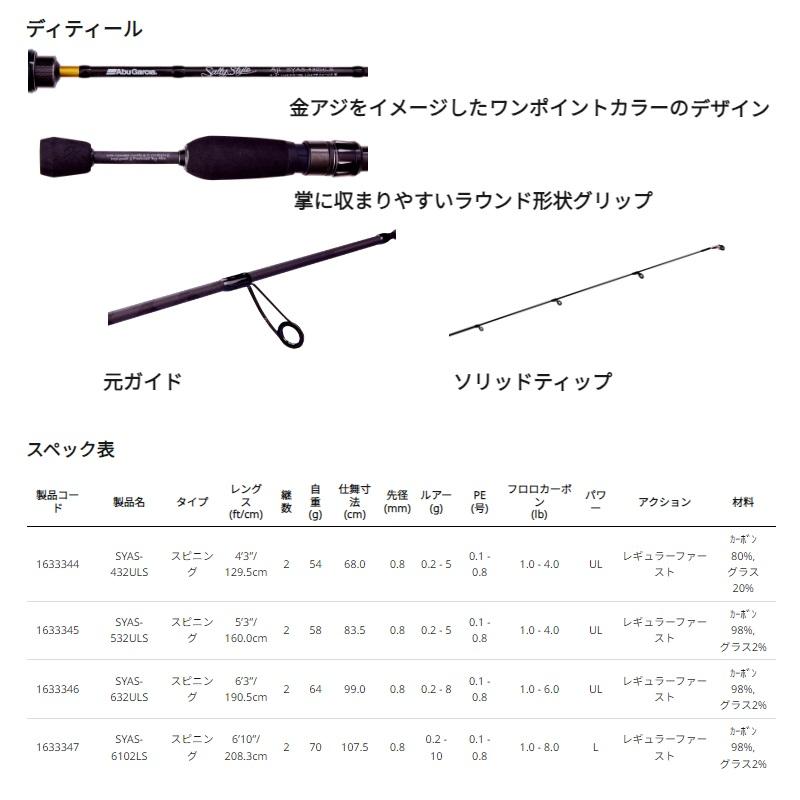 アブ SALTY STYLE AJI (ソルティースタイル アジ) SYAS-432ULS : 釣具