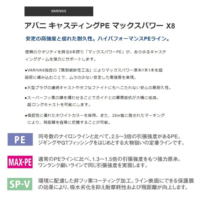 バリバス　アバニキャスティングPEマックスパワーX8 200m 4号｜yfto｜02