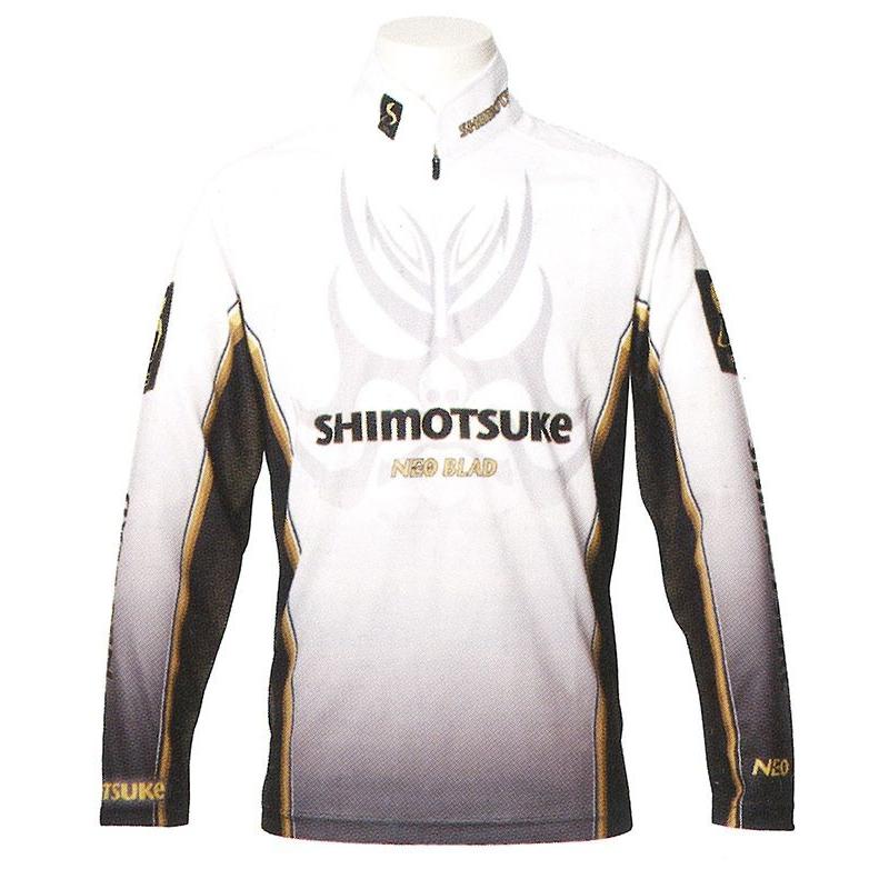 下野 SMS-460WB NEB ネオブラッドシャツWB ホワイトxブラック L / 鮎