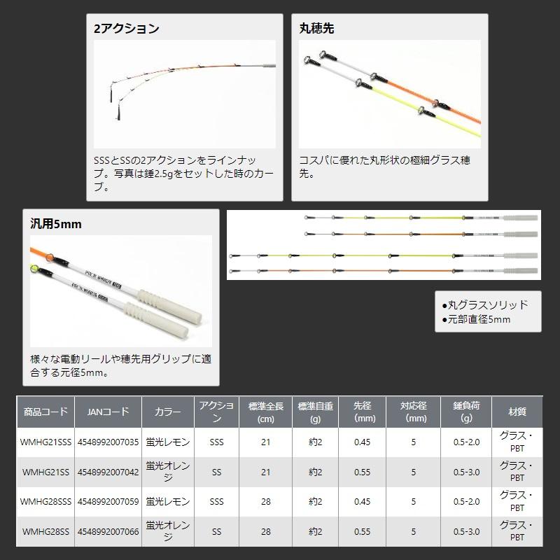PROX（プロックス） WMHG21SS 攻棚ワカサギ丸穂先GS 21cm SS 蛍光