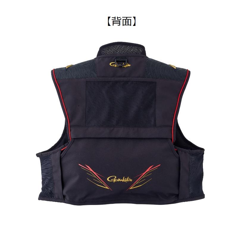 がまかつ GM-2328 ショートハーフメッシュベスト 3Lブラック/レッド Gamakatsu がまかつ GM2328 ショートハーフメッシュベスト M ブラック