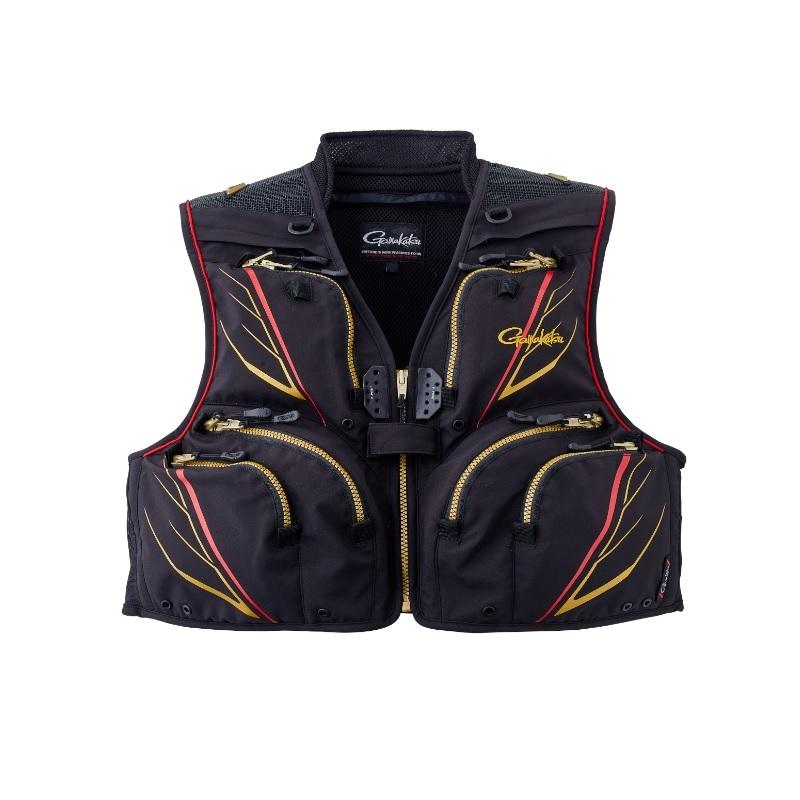 がまかつ GM-2328 ショートハーフメッシュベスト 3Lブラック/レッド ショートハーフメッシュベスト GM2328 | がまかつ