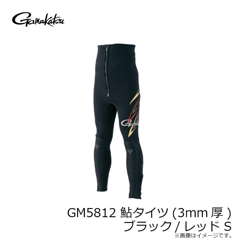 Gamakatsu（がまかつ） GM5812 鮎タイツ(3mm厚) ブラック/レッド S