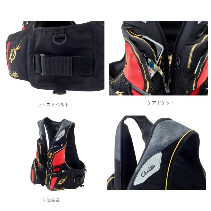 Gamakatsu（がまかつ） GM2193 フローティングベスト ブラック×レッド