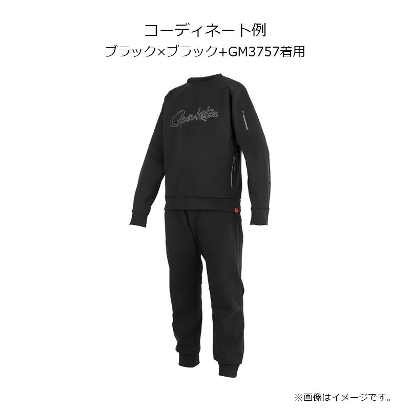 がまかつ GM3756 クルーネックスウェットシャツ ブラック/ブラック 5L Gamakatsu（がまかつ） GM3756 クルーネックスウェットシャツ ブラック