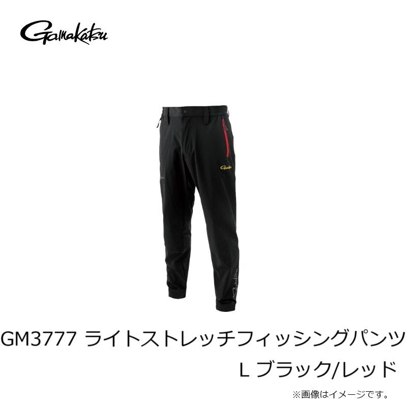 がまかつ GM3777 ライトストレッチフィッシングパンツ L ブラック/レッドの画像