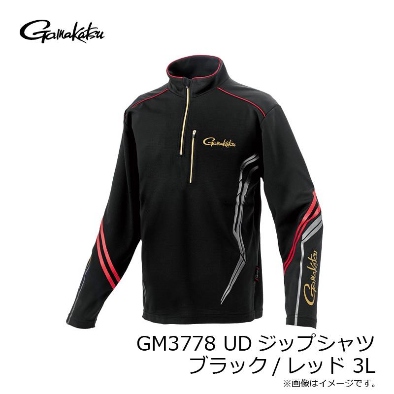 Gamakatsu（がまかつ） GM3778 UDジップシャツ ブラック/レッド 3L