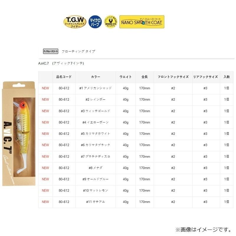 クリスタルジャベリン 裏面 Gamakatsu（がまかつ） 80-612 アヴィック 7インチ #9 オールドブルー